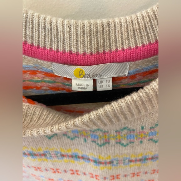 Boden Fair Isle Cashmere Sweater Dress - Picture 5 of 5